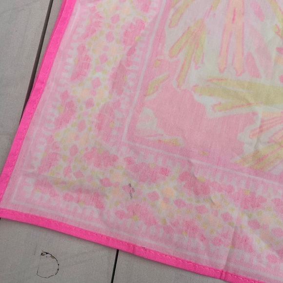 Lilly Pulitzer Pink and Yellow Patterned Scarf - Picture 4 of 7
